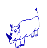 Gif animé rhinocéros blanc